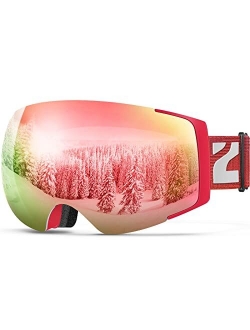 X4 Ski Goggles Magnetic Lens - Snowboard Snow Goggles for Men Women Adult