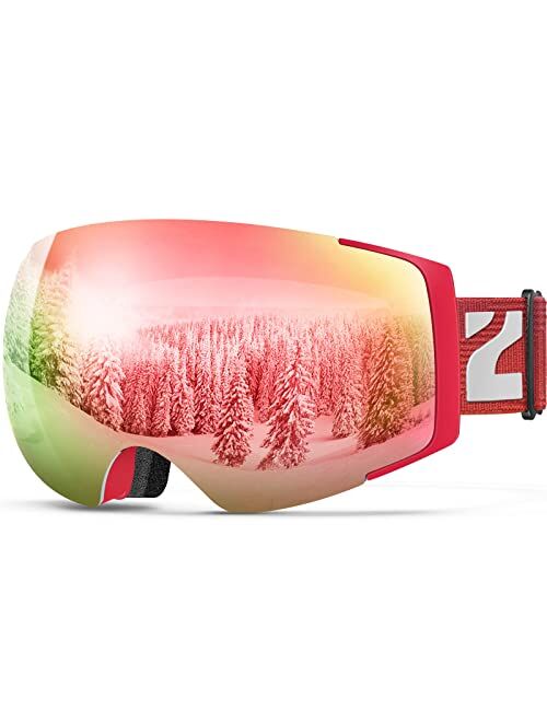 ZIONOR X4 Ski Goggles Magnetic Lens - Snowboard Snow Goggles for Men Women Adult