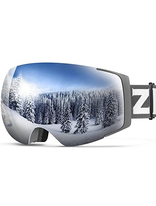 ZIONOR X4 Ski Goggles Magnetic Lens - Snowboard Snow Goggles for Men Women Adult