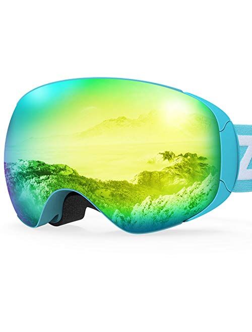 ZIONOR X PRO Ski Snowboard Snow Goggles Interchangeable Lens for Men Women Adult