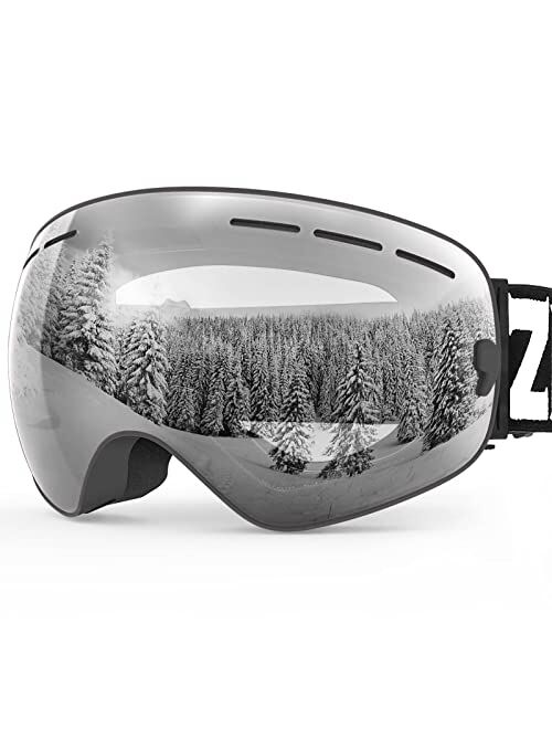 ZIONOR X Ski Goggles - OTG Snowboard Goggles Detachable Lens for Men Women Adult