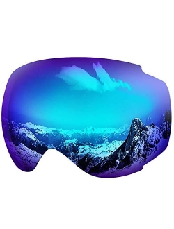 X6 Ski Snowboard Snow Goggles OTG for Men Women Anti-Fog UV Protection