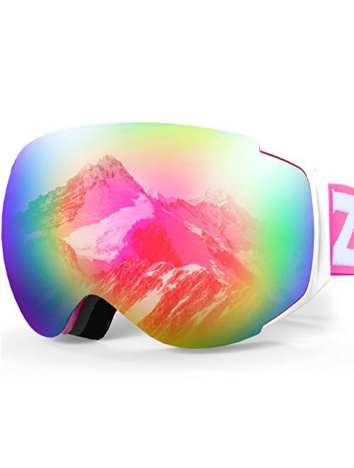 ZIONOR X6 Ski Snowboard Snow Goggles OTG for Men Women Anti-Fog UV Protection