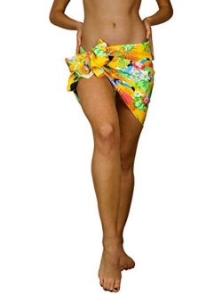 Hawaiian Sarong Pareo Beach Wrap for Women Funky Casual Bikini Cover Up Very Loud Swimsuit Parrot Cockatoo Print