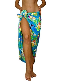 Hawaiian Sarong Pareo Beach Wrap for Women Funky Casual Bikini Cover Up Very Loud Swimsuit Parrot Cockatoo Print