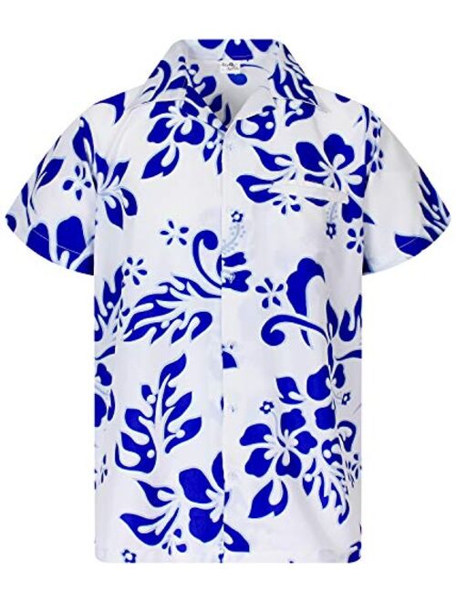 KING KAMEHA Hawaiian Shirt for Men Funky Casual Button Down Very Loud Shortsleeve Unisex Hibiscus