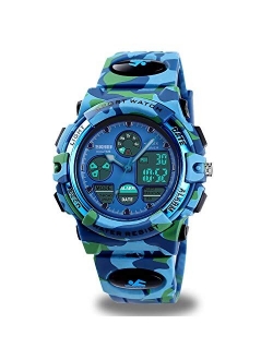 Cofuo Kids Digital Sport Watch, Boys Girls Waterproof Sports Outdoor Watches Children Casual Electronic Analog Quartz Wrist Watches with Alarm Stopwatch