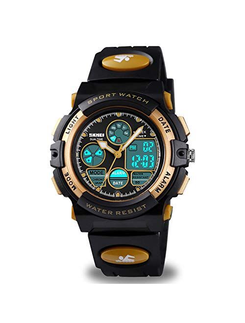 Cofuo Kids Digital Sport Watch, Boys Girls Waterproof Sports Outdoor Watches Children Casual Electronic Analog Quartz Wrist Watches with Alarm Stopwatch