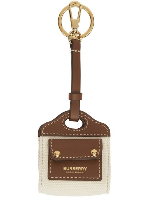 Burberry Beige & Brown Two-Tone AirPods Case Keychain