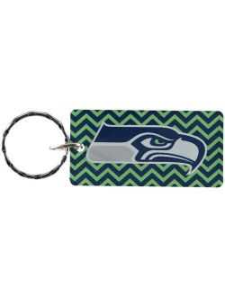 Multi Seattle Seahawks Chevron Printed Acrylic Team Color Logo Keychain