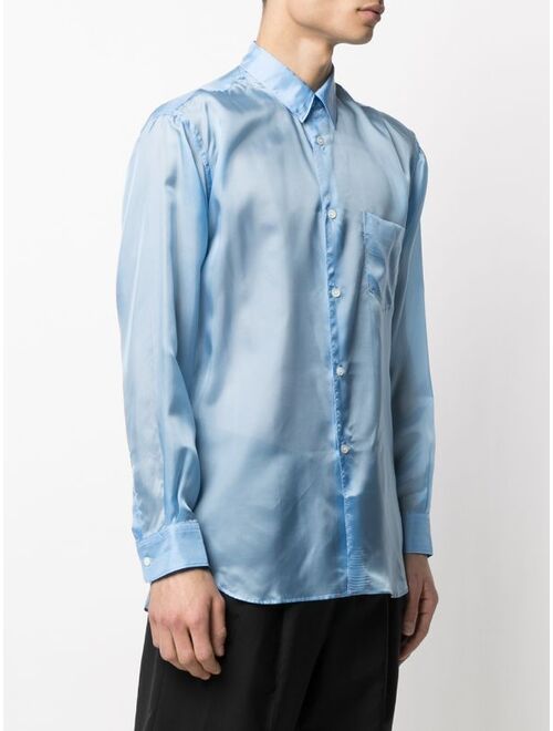 Comme Des Garçons Shirt chest pocket satin shirt