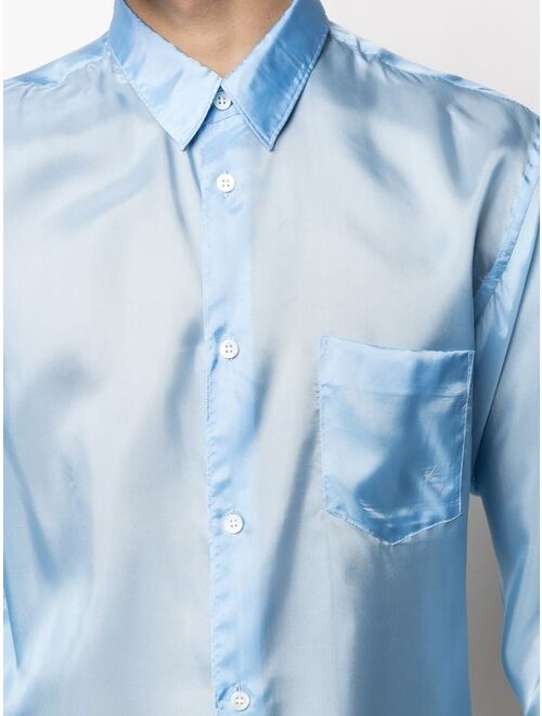 Comme Des Garçons Shirt chest pocket satin shirt