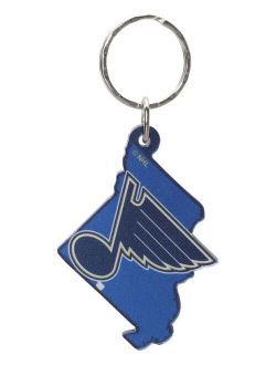 Multi St. Louis Blues Metallic State Shape Keychain