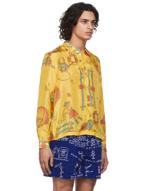 Bode Yellow Rodeo Scene Shirt