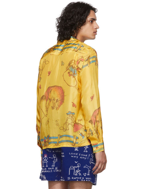 Bode Yellow Rodeo Scene Shirt