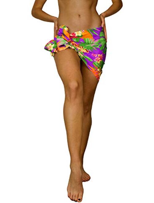 KING KAMEHA Hawaiian Sarong Pareo Beach Wrap for Women Funky Casual Bikini Cover Up Very Loud Swimsuit Pineapple Print