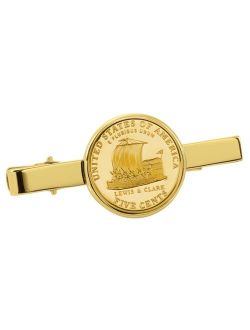 Gold-Layered Westward Journey Keelboat Nickel Coin Tie Clip