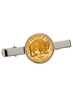 Gold-Layered Westward Journey Bison Nickel Coin Tie Clip
