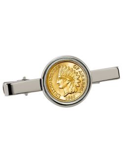 Gold-Layered 1800's Indian Penny Coin Tie Clip