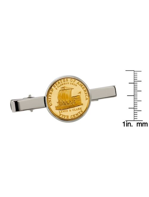 American Coin Treasures Gold-Layered Westward Journey Keelboat Nickel Coin Tie Clip