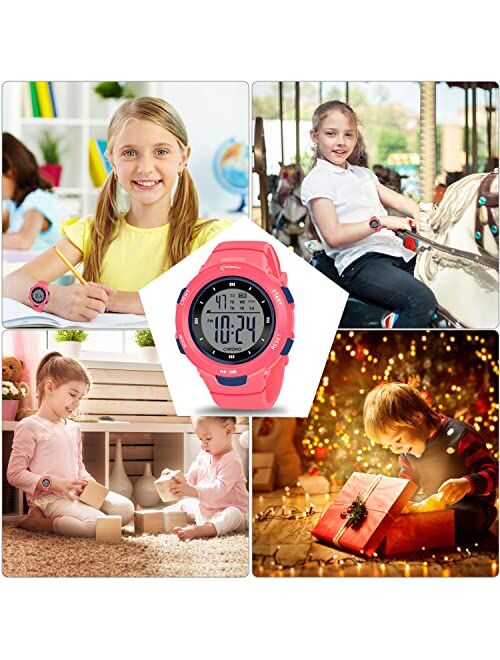 CakCity Kids Watches Digital Sport Watches for Girls Outdoor Waterproof Watches with Alarm Stopwatch Leisure Child Wrist Watch Ages 5-10