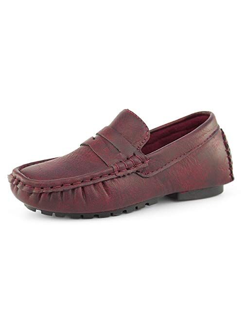 Hawkwell Kids Casual Penny Loafer Moccasin Dress Driver Shoes(Toddler/Little Kid)