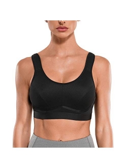 CYDREAM Women High Impact Support Sports Bra Wirefree Bounce Control Workout Fitness Adjustable Straps Hook Closure