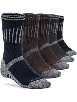 3 or 5 Pairs Men and Women Moisture Wicking Hiking Socks, Outdoor Sports Trekking Crew Socks, Mid Calf Cushioned Socks