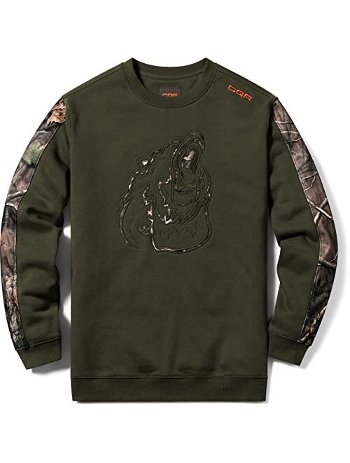 CQR Men's Fleece Crewneck Sweatshirt, Winter Outdoor Performance Pullover, Crew Fleece Lined Hunting Sweatshirts