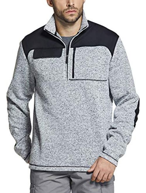 CQR Men's Thermal Fleece Half Zip Pullover, Winter Outdoor Warm Sweater, Lightweight Long Sleeve Sweatshirt