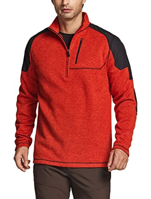 CQR Men's Thermal Fleece Half Zip Pullover, Winter Outdoor Warm Sweater, Lightweight Long Sleeve Sweatshirt