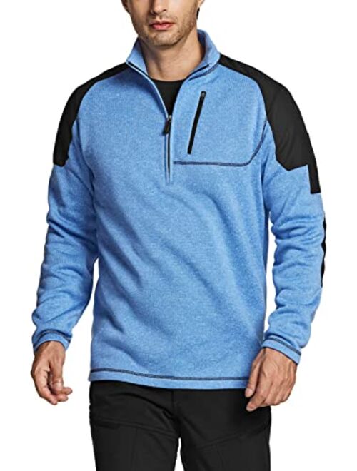 CQR Men's Thermal Fleece Half Zip Pullover, Winter Outdoor Warm Sweater, Lightweight Long Sleeve Sweatshirt