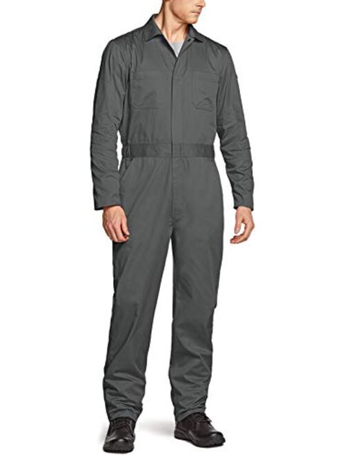 CQR Men's Long Sleeve Zip-Front Coverall, Twill Stain & Wrinkle Resistant Work Coverall, Action Back Jumpsuit with Multi Pockets