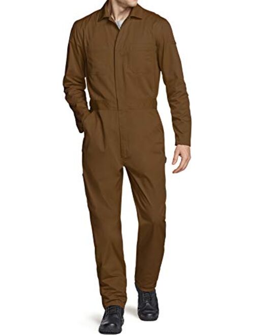 CQR Men's Long Sleeve Zip-Front Coverall, Twill Stain & Wrinkle Resistant Work Coverall, Action Back Jumpsuit with Multi Pockets