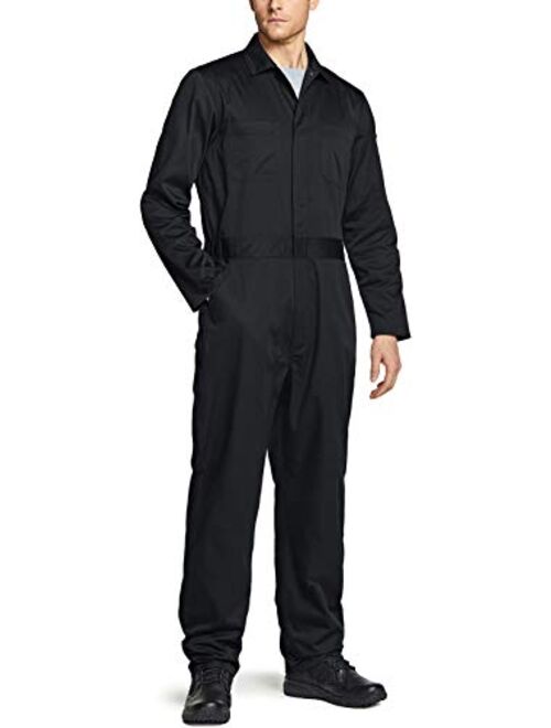 CQR Men's Long Sleeve Zip-Front Coverall, Twill Stain & Wrinkle Resistant Work Coverall, Action Back Jumpsuit with Multi Pockets