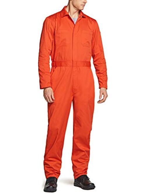 CQR Men's Long Sleeve Zip-Front Coverall, Twill Stain & Wrinkle Resistant Work Coverall, Action Back Jumpsuit with Multi Pockets