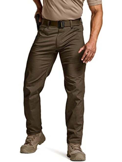 CQR Men's Flex Ripstop Tactical Pants, Water Resistant Stretch Cargo Pants,  Lightweight EDC Hiking Work Pants
