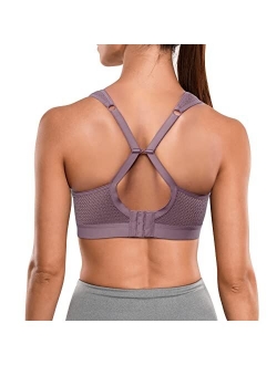 IHHCOXK High Impact Sport Bra for Women Full Support Wireless Bras Racerback Workout Yoga Athletic Bra Adjustable Straps