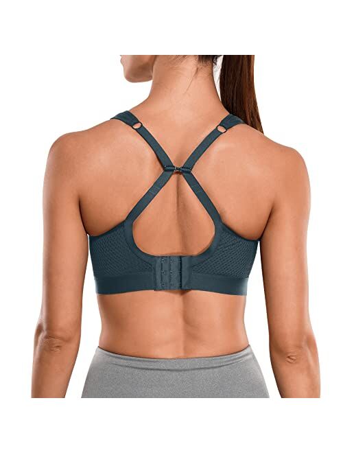 IHHCOXK High Impact Sport Bra for Women Full Support Wireless Bras Racerback Workout Yoga Athletic Bra Adjustable Straps