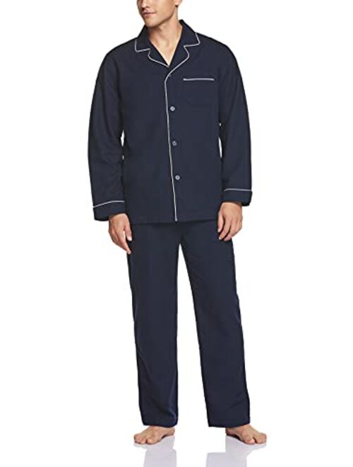 CQR Men's 100% Cotton Plaid Flannel Pajama Set, Brushed Soft Lounge & Sleep PJ Top & Bottom with Pockets