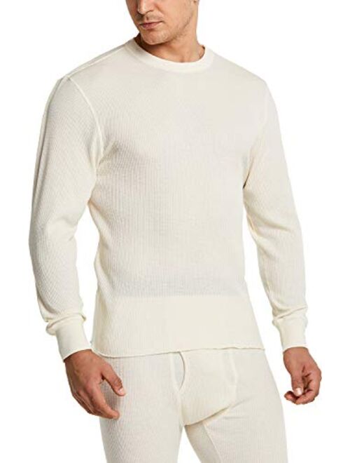 CQR 1 or 2 Pack Men's Long Sleeve Thermal Underwear Tops, Midweight Waffle Crewneck Shirt, Winter Cold Weather Thermal Shirts