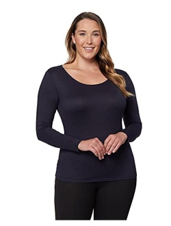 Heat Womens Ultra Soft Thermal Lightweight Baselayer Scoop Neck Long Sleeve Top