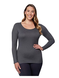 Heat Womens Ultra Soft Thermal Lightweight Baselayer Scoop Neck Long Sleeve Top