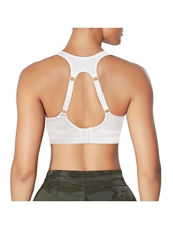 IHHCOXK Women High Impact Racerback Sport Bra Full Support Bonce Control Workout Running Bra Wireless Seamless Yoga Tops