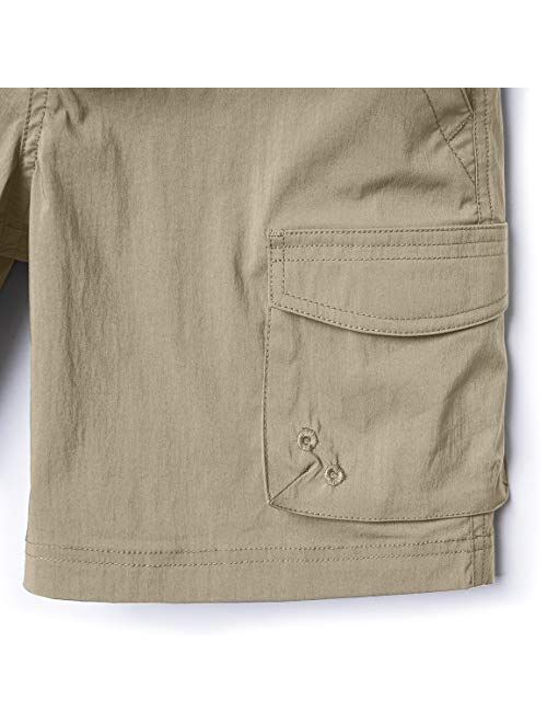 CQR Kids Youth Pull on Cargo Shorts, Outdoor Camping Hiking Shorts, Lightweight Elastic Waist Athletic Short with Pockets