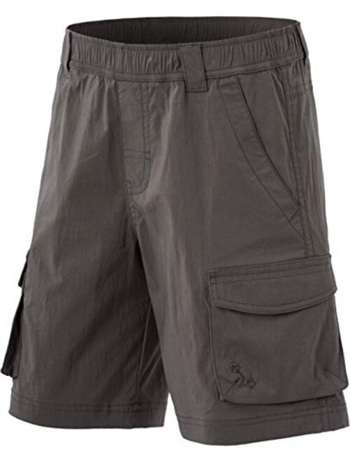 CQR Kids Youth Pull on Cargo Shorts, Outdoor Camping Hiking Shorts, Lightweight Elastic Waist Athletic Short with Pockets