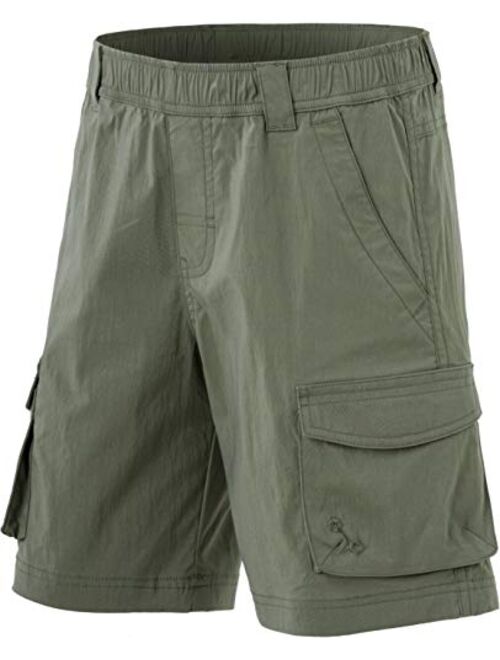 CQR Kids Youth Pull on Cargo Shorts, Outdoor Camping Hiking Shorts, Lightweight Elastic Waist Athletic Short with Pockets