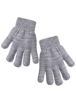 Cooraby Kids Gloves Thick Winter Knitted Gloves Stretchy Full Fingers Gloves Mitten for Boys and Girls