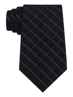 Etched Large Grid Windowpane Slim Tie