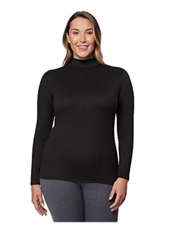 Heat Womens Ultra Soft Thermal Lightweight Baselayer Mock Neck Long Sleeve Top